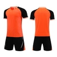 thumbnail image 4 of Bobifish Big Boys Soccer Uniform Set Breathable Quick Dry Color Block Short Sleeve Jersey And Shorts Sports Training Running Kids Apparel, 2pc, 4 of 4