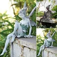 thumbnail image 1 of Estatua de hada de las flores con alas de ángel para decoración de jardín, figura de hada, adornos de jardín, figuras de elfos mágicos sentados Tudor y Turek, decoración de jardín de resina, 1 of 2