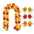 thumbnail image 3 of Fall Maple Leaf Garland, 6.56ft Flexible Lightweight Artificial Autumn Foliage Vine, Reusable Warm Tone Harvest Strand Decor for Stair Banister Mantel Porch Rail, Halloween Thanksgiving Decoration, 3 of 4