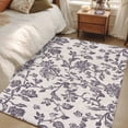 thumbnail image 4 of Spring Flowers Area Rug 4x6 FT, Non Slip Kids Room Carpet, Farmhouse Purple Pastoral Floral Leaf Washable Soft Floor Carpet Non-Shedding Throw Rug for Dorm Kitchen Study Room Home Office Bedside, 4 of 9