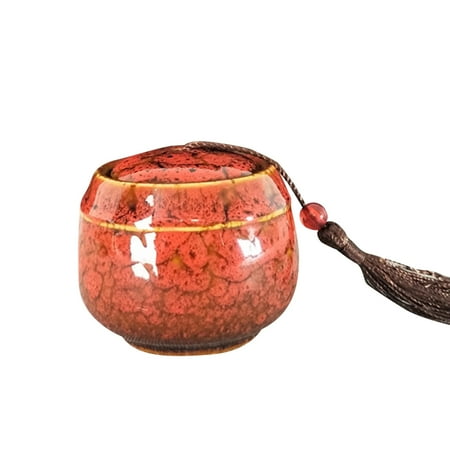 

Canned Chinese Porcelain Ceramic Traditional Tea Caddy Storage Tank For Home Outdoor And Office Red Color