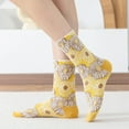 thumbnail image 5 of Dyfzdhu Women Autumn Winter Sunflower Jacquard Socks Cotton Thermal Mid Tube Socks Breathable Crew Socks, 5 of 9