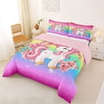 thumbnail image 2 of Erosebridal Kawaii Unicorn Kids Full Size Comforter Sets,Pink Pear Blossom Rustic Flowers Bedding Sets For Girls,Reversible Pink 3pcs, 2 of 7