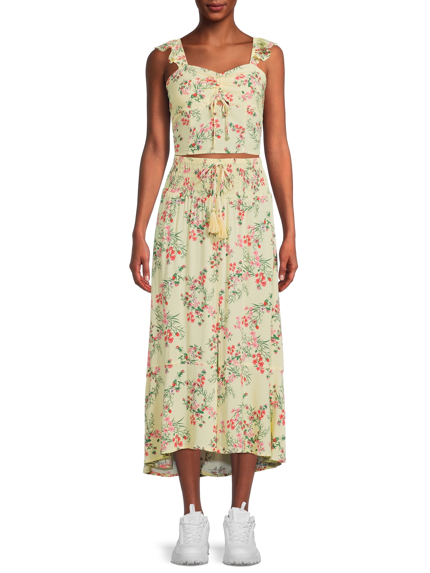 No Boundaries Juniors Maxi Skirt Set, 2-Piece