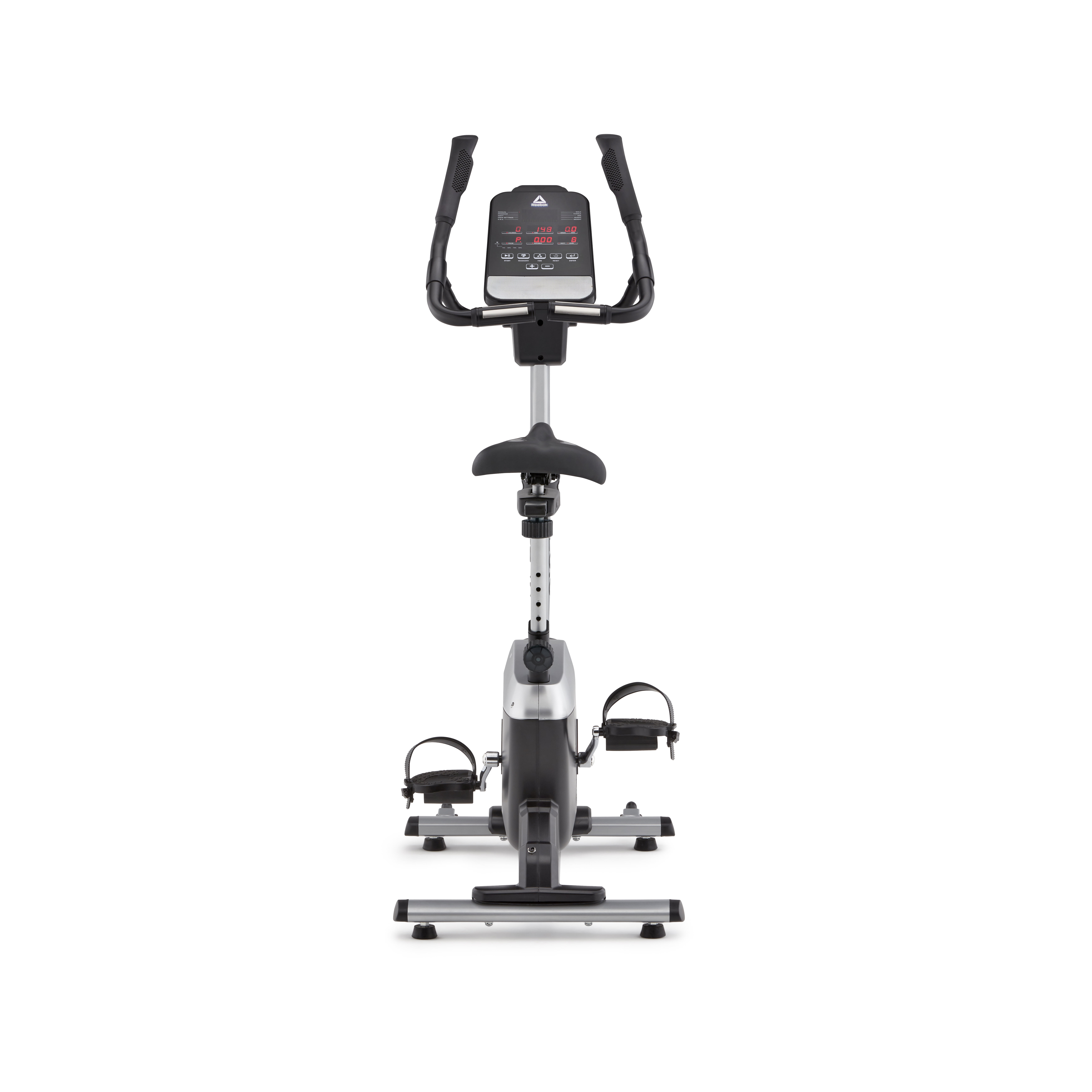Reebok SL8.0 Exercise Bike, Indoor Upright Stationary Cycling, Cardio Exercise, bluetooth, 24 electronic resistance levels, 286 lbs Weight capacity