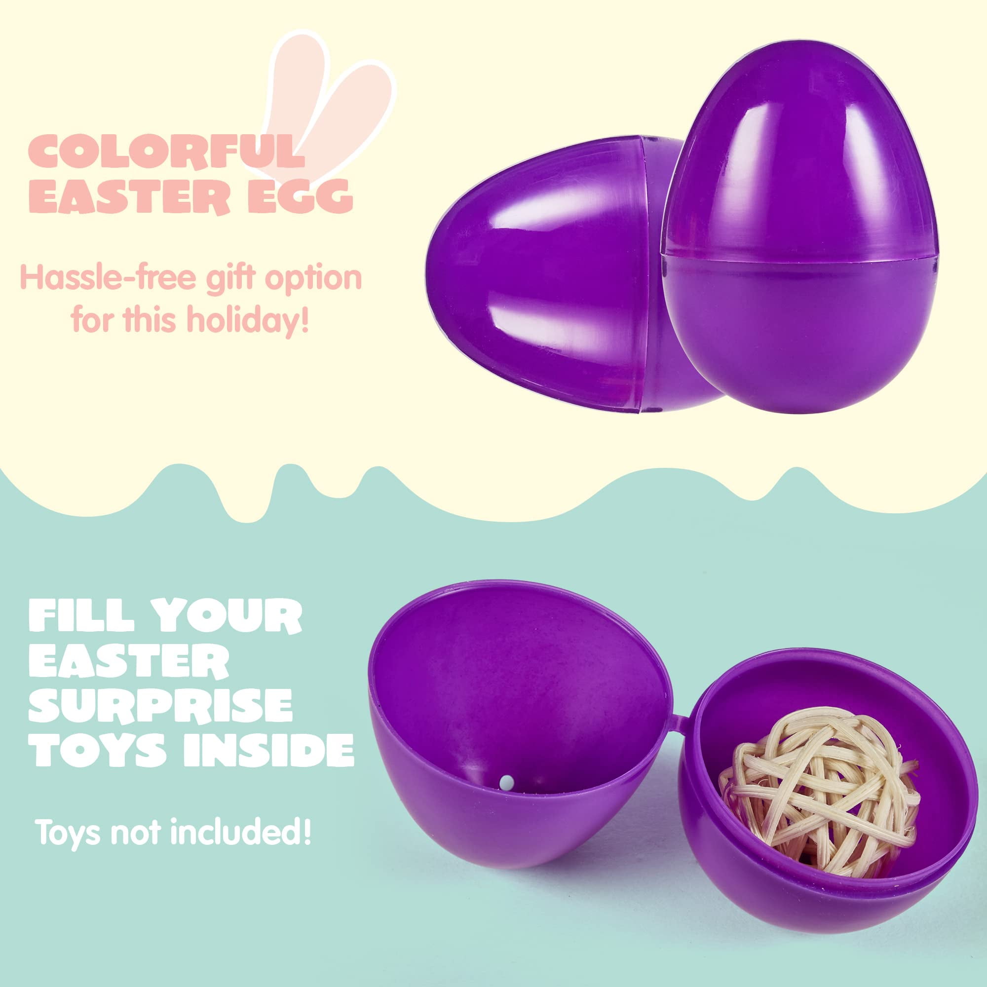 JOYIN 500 PCS 2.3" Easter Eggs for Filling Specific Treats, Large Plastic Easter Eggs Bulk, Easter Party Favors, Hunt, Basket Stuffers Filler, Classroom Prize Supplies for Kids