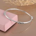 thumbnail image 3 of 925 Sterling Silver Handmade Bangle with Natural Emerald Gemstones – 12.20g Bezel Set Round Green Stones – Artisan Jewelry for Women (2.25 Inches), 3 of 5