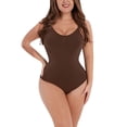 thumbnail image 1 of WZXFASHION Gaine Sans Coutures pour Femmes, Couleur Unie, Mode Décontractée, Rehausse-Fesses, Brun G, 1 of 4