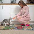 thumbnail image 3 of Colorful Pioneer Flower Pattern Kitchen Rugs Sets Of 2,Anti Fatigue Kitchen Mat Rugs Non Slip Washable,Decorative Kitchen Floor Mats for Kitchen,Sink,Laundry,17"x30"+17"x47", 3 of 7