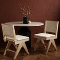 thumbnail image 4 of SAFAVIEH Couture Colette Modern Linen Solid Dining Side Chair, Natural (Set of 2), 4 of 16