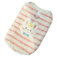 thumbnail image 3 of Toywjx Pet Casual Stripe Dog Plush Clothe Cute Cartoon Pattern Plush Warm Clothing for Dog Cat Cute Pet Dress up Accessories Home Decor Gifts (Pink Stripe,1 Pcs )(#B1-S), 3 of 5