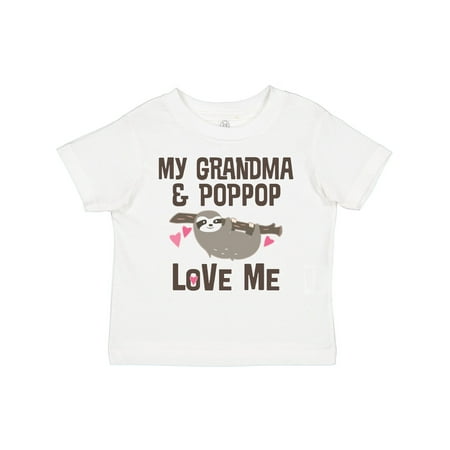 

Inktastic Grandma and PopPop Love Me Sloth Gift Toddler Toddler Girl T-Shirt