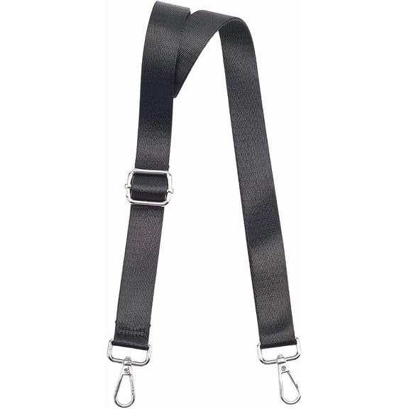 Replacement Purse Straps Wide Shoulder Strap 1" Adjustable Nylon Crossbody Handbag Strap Belts with Swivel Clasps for Women Men Messenger Bag Shoulder Bags Handbags Gift Christmas Black