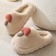 thumbnail image 3 of Zapatillas de algodón con forma de seta originales de otoño e invierno de suela gruesa para parejas femeninas, zapatillas peludas de Eva antideslizantes para el hogar entre padres e hijos, 3 of 5
