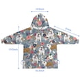 thumbnail image 7 of Bulldog Dog and Flower Florals Blanket Hoodies for Kids 6-13YR Oversize Wearable Blanket Hoodies for Boys Girls Teens, 7 of 7