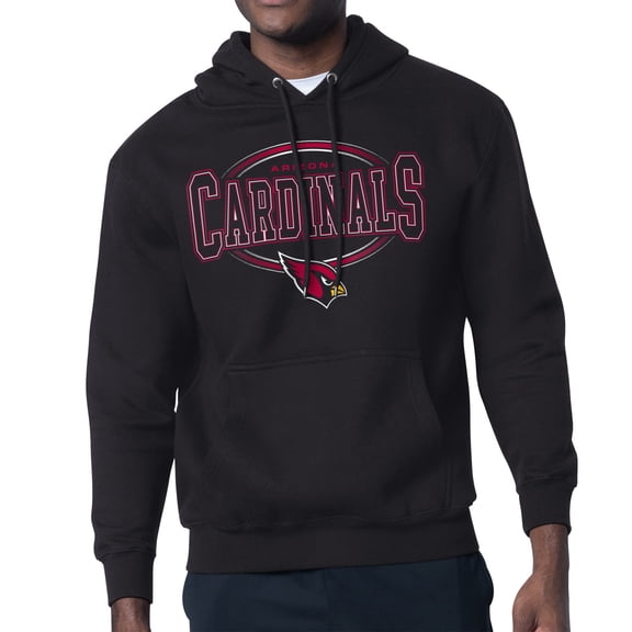 Men's Starter Black Arizona Cardinals Team Track Graphic Pullover Hoodie