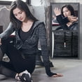 thumbnail image 2 of Women Full Zip Track Jackets Hooded Raglan Long Sleeve Thumb Holes Lightweight Slim Running Workout, 2 of 8