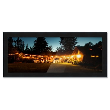8x22 Frame Black Picture Frame - Complete Modern Photo Frame Includes UV Acrylic Shatter Guard Front, Acid Free