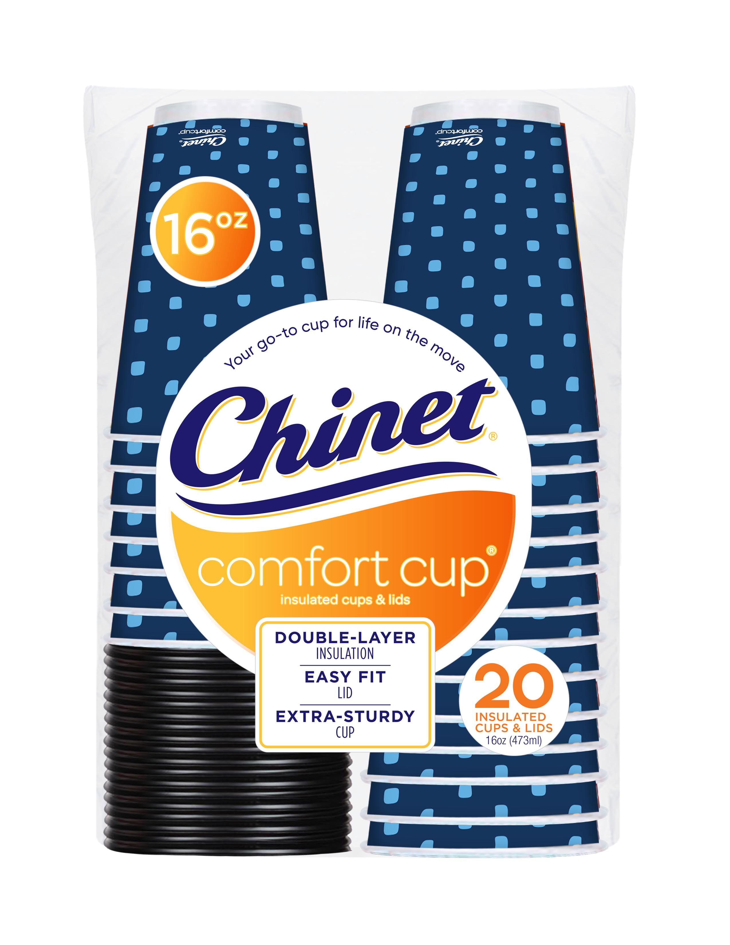 Comfort Cup Hot Cups with Lids, 16 oz, 20 Count