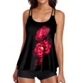 thumbnail image 1 of WILLBEST Ensemble de Maillot de Bain Tankini Fluide pour Femmes, Haut de Maillot Col en U avec Shorty, Maillot de Bain Deux Pièces Confortable pour Plage Piscine, 1 of 5