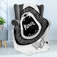 thumbnail image 4 of Lion Soft Flannel Fleece Blanket, Animalistic Background Layout with the Roar Joined Handwriting Majestic Mane with Strokes, Cozy Plush for Indoor and Outdoor Use, 50" x 60", Black, by Ambesonne, 4 of 5