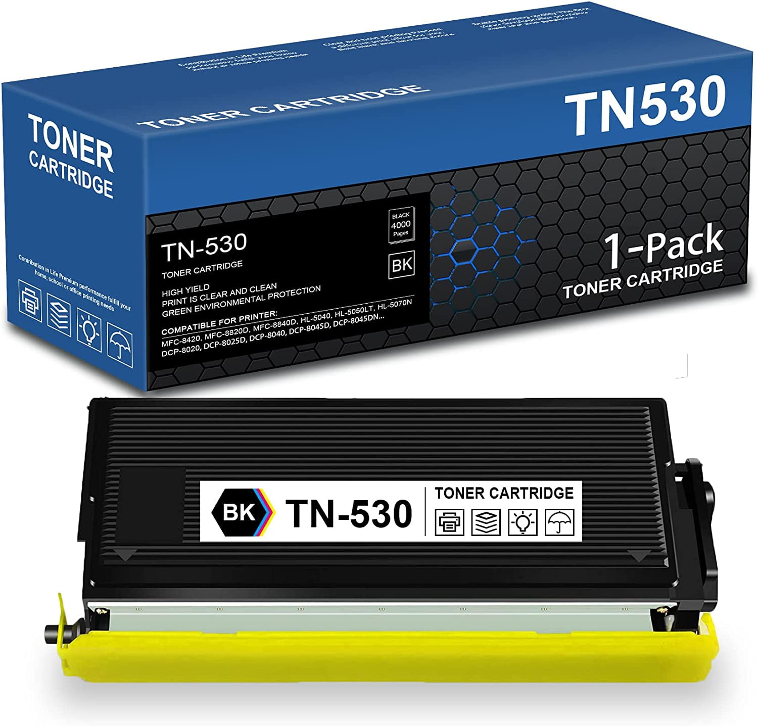 INK Compatible TN-530 Toner Replacement Brother MFC-8420 8820DN 8220 8440 8840D 8840DN 8120 8640D, HL-5040 5050LT 5070N 5140 5150D 5170DN Printer (1-Pack, Black) - Walmart.com