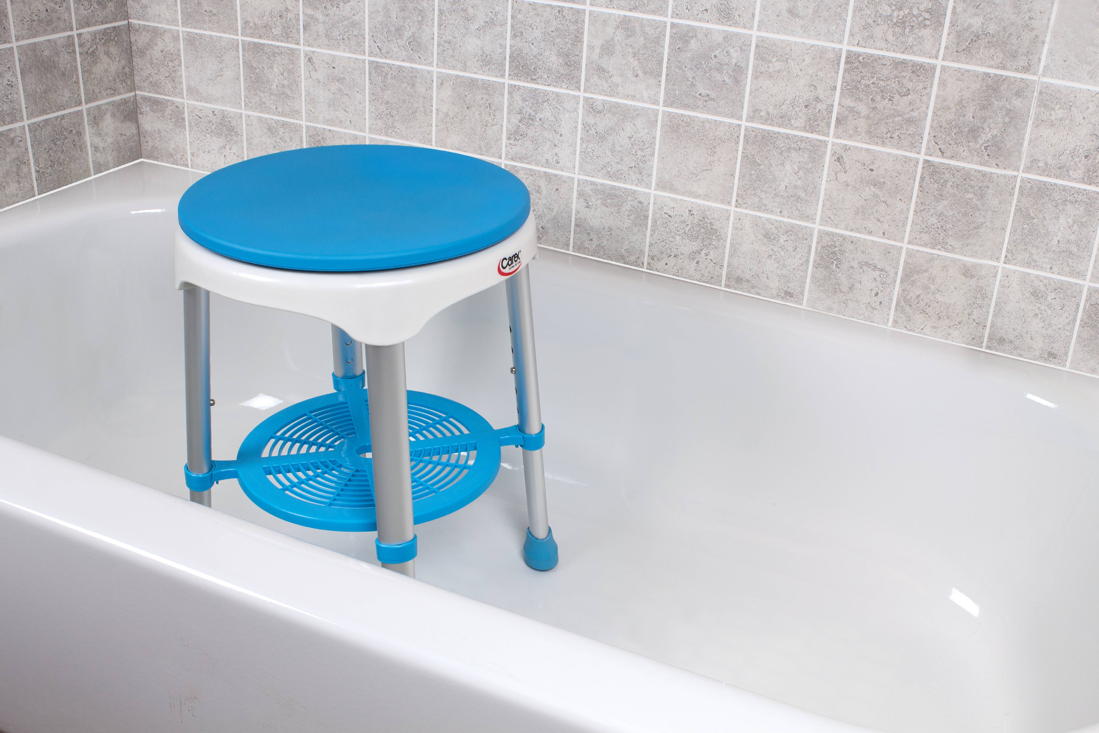 Carex Easy Swivel Shower and Bath Stool, Storage Tray, Rotates 360 Degrees, 300 lb Weight Capacity - image 3 of 9