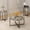 Gray+Black, variant on Cvortll Coffee Table Set of 3, Round Faux Marble Top with Cross Metal Frame, Modern Living Room Table for Apartment (White & Gold)