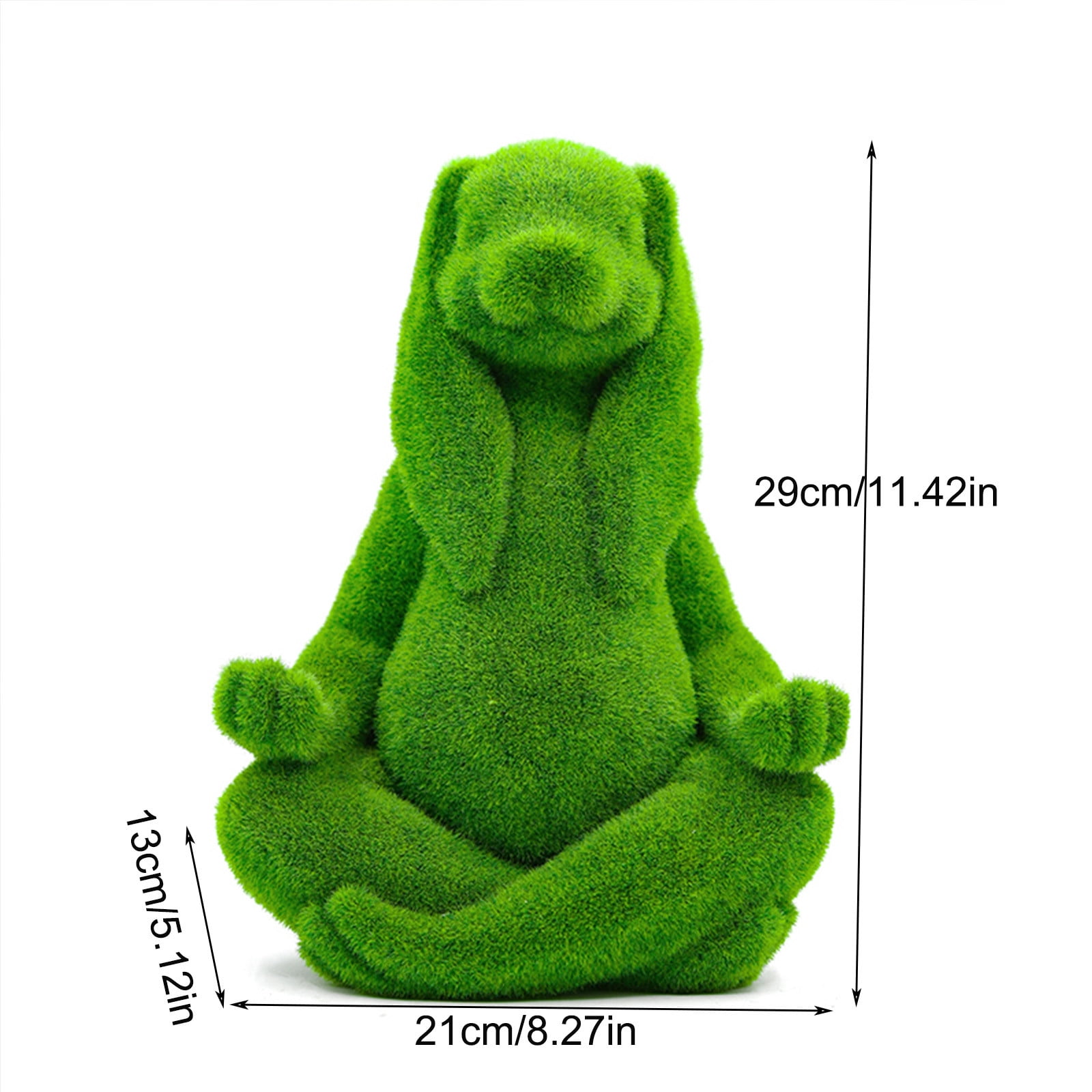 Taotanxi Easter Decorations 12" Simulated Flocking Meditations Rabbits Ornament Artificial Moss Finish Resin Sculpture Guest Greeter Home Decor Outdoors