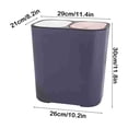 thumbnail image 3 of Cubo de basura con compartimentos para residuos de cocina, blanco, con tapa para separar residuos secos y húmedos, elegante cubo de basura de plástico para el hogar., 3 of 6