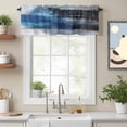 thumbnail image 2 of Abstract Oil Painting Valance Curtain Blue Grey Watercolor Modern Art Window Valances Rod Pocket Short Curtains Window Treatments for Kitchen Bedroom Bathroom Laundry 42" x 18", 2 of 9