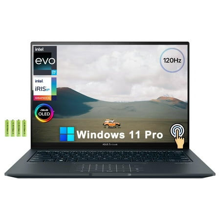 Asus Zenbook 14X OLED Business Laptop[Windows 11 Pro], 14.5" 2.8K(2880x1800) 120Hz Touchscreen, 13th Gen Intel 14-Core i7-13700H, 16GB LPDDR5 RAM, 512GB SSD, Backlit KB, WiFi, Thunderbolt 4, w/Battery