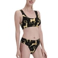 thumbnail image 2 of Daiia Christmas Gold Deers printed 2 piece Swimsuit Bikinis for Women High Waisted Racerback Bathing Suits Summer Tummy Control Scoop Neck Swimwear-X-Large, 2 of 8