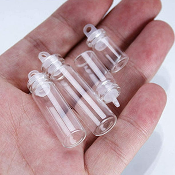 Lot de 30 mini bouteilles en verre transparentes avec bouchon en