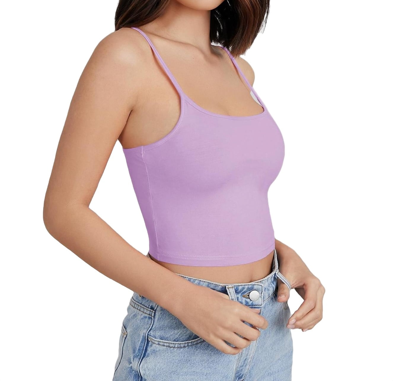 Women Purple Camis L Strap Lilac Tops Tank Casual & Plain Spaghetti