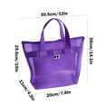 thumbnail image 3 of Taicans Beach Mesh Tote Bag,Mesh Shower Caddy Bag Portable Hanging Toiletry and Bath Organizer with Zipper for Travel,Swimming,Gym,Camping,College Dorms,Beach-Purple, 3 of 6