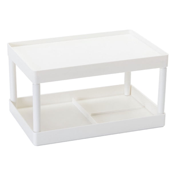 Estante de Almacenamiento Simple, estante de doble capa, estante para papelería de escritorio (blanco), 1 unidad