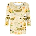 thumbnail image 3 of APEXFWDT Bee Shirt Women Be Kind Tshirt Cute Bee Graphic Tees Funny 3/4 Sleeve Tee Tops Casual Cool Girls T-Shirt, 3 of 4