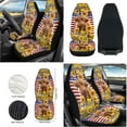 thumbnail image 3 of KUIFORTI 12 Pack USA Flag Car Seat Cover Full Set with Steering Wheel Cover with Seat Belt Covers, Highland Cow Car Accessories Set Cup Holders for Women Car Interior Decor, 3 of 7