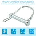 thumbnail image 4 of Uxcell Shaft Locking Pin W Ear Safety Coupler Pin Pto Pin Round Arch Wire Retainer 2/5x2" 4, 4 of 7