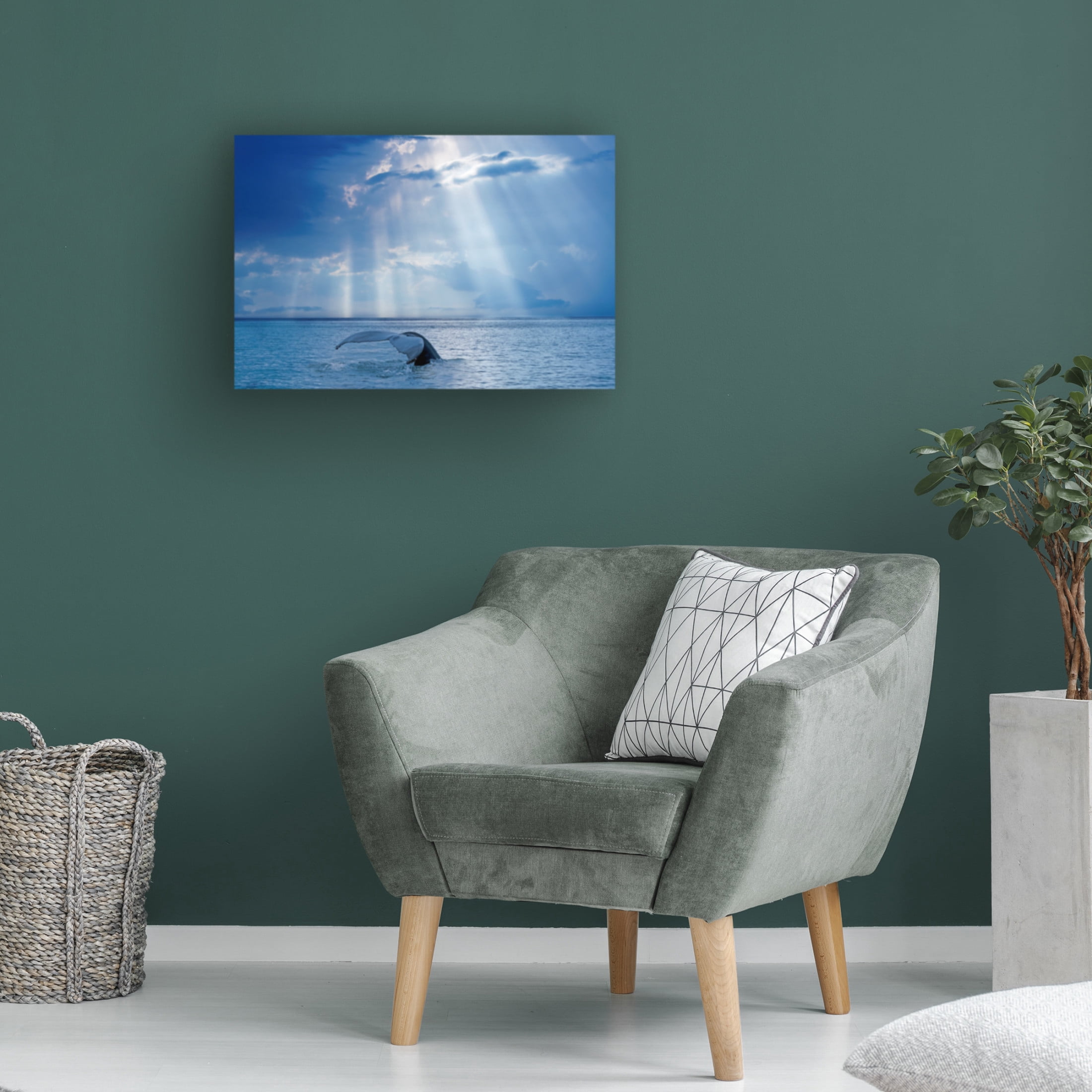 Trademark Fine Art Mircea Costina Whale and sun rays Canvas Wall Art