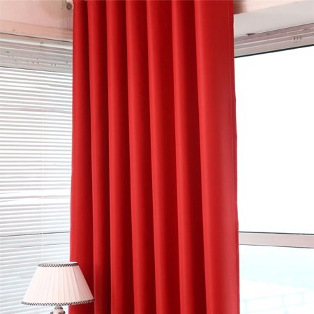 2pcs 100 215cm Blockout Curtains Solid Color Washable Shading