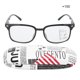 thumbnail image 2 of Gafas de lectura anti-rayos azules Gafas de lectura unisex con montura grande vintage Gafas con lentes transparentes+150 Negro, 2 of 8