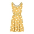 thumbnail image 5 of SMihono Sundresses for Women 2025 Casual Loose Vacation Dresses Sleeveless Print Dresses Elastic Waist Mini Sundress Yellow S, 5 of 5