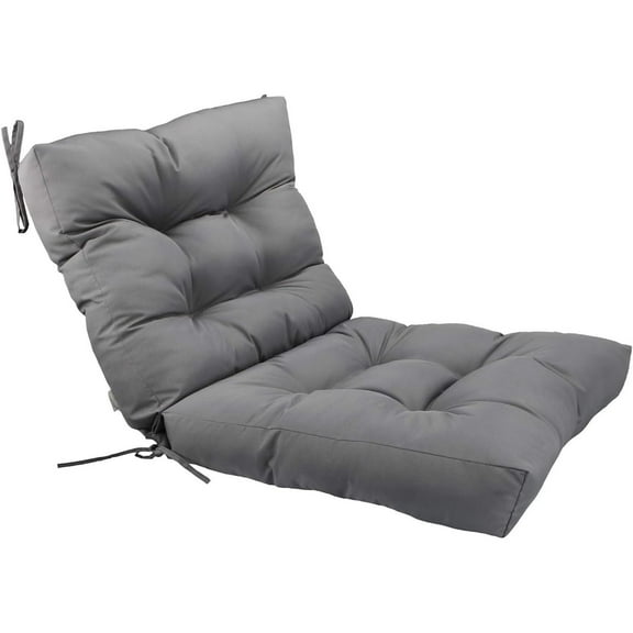 Outdoor Seat Back Chair Cushion, 20" x 20" Indoor Tufted Seating Patio Couch Furniture Replacement Cushions Set (Grey, 1 Count)