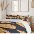 thumbnail image 6 of Ambesonne Italy Duvet Cover Sets, Cartoon Art Pizzas and Slices, 2-Queen, Dark Blue Grey and Multicolor, 6 of 7