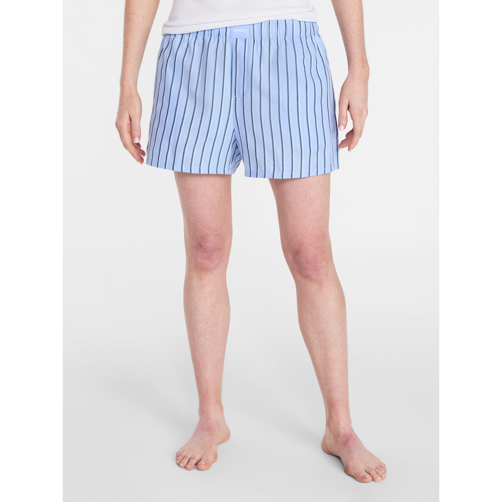 Joyspun Women's Woven Pajama Boxer Shorts, 3'' Inseam, Sizes XS-3X