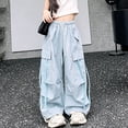 thumbnail image 2 of StSilkitty Baggy Cargo Pants for Boys Girls Elastic Waist Drawstring Wide Leg Sweatpants Athletic Running Sweat Pants with Pockets, 2 of 4