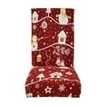 thumbnail image 2 of Christmas Chair Covers, Christmas Chair Covers Stretch, Protective Stretch Chair Covers for Christmas Dining Room Decor, Red Polyester Dustproof Washable Elastic Spandex Chair Slipcovers for Party, 2 of 7