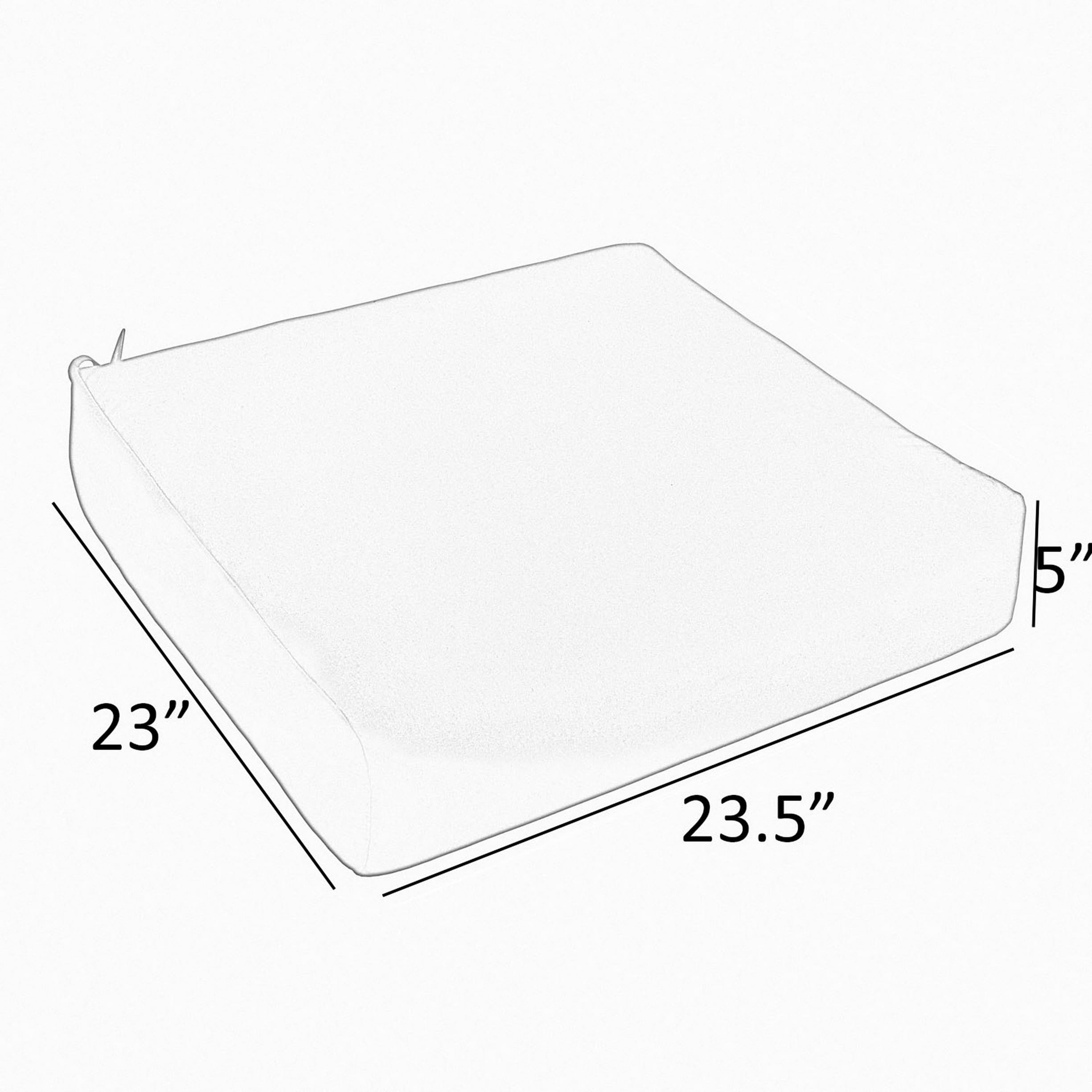 Sorra Home Ivory Indoor/Outdoor Deep Seating Cushion, Round Front